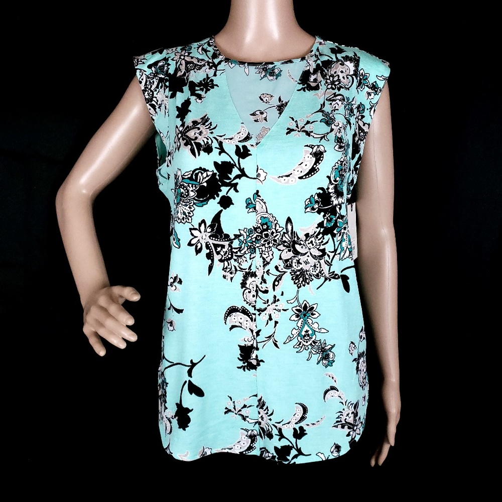 Dana Buchman Women Top Blouse Green Black Size S - NWT